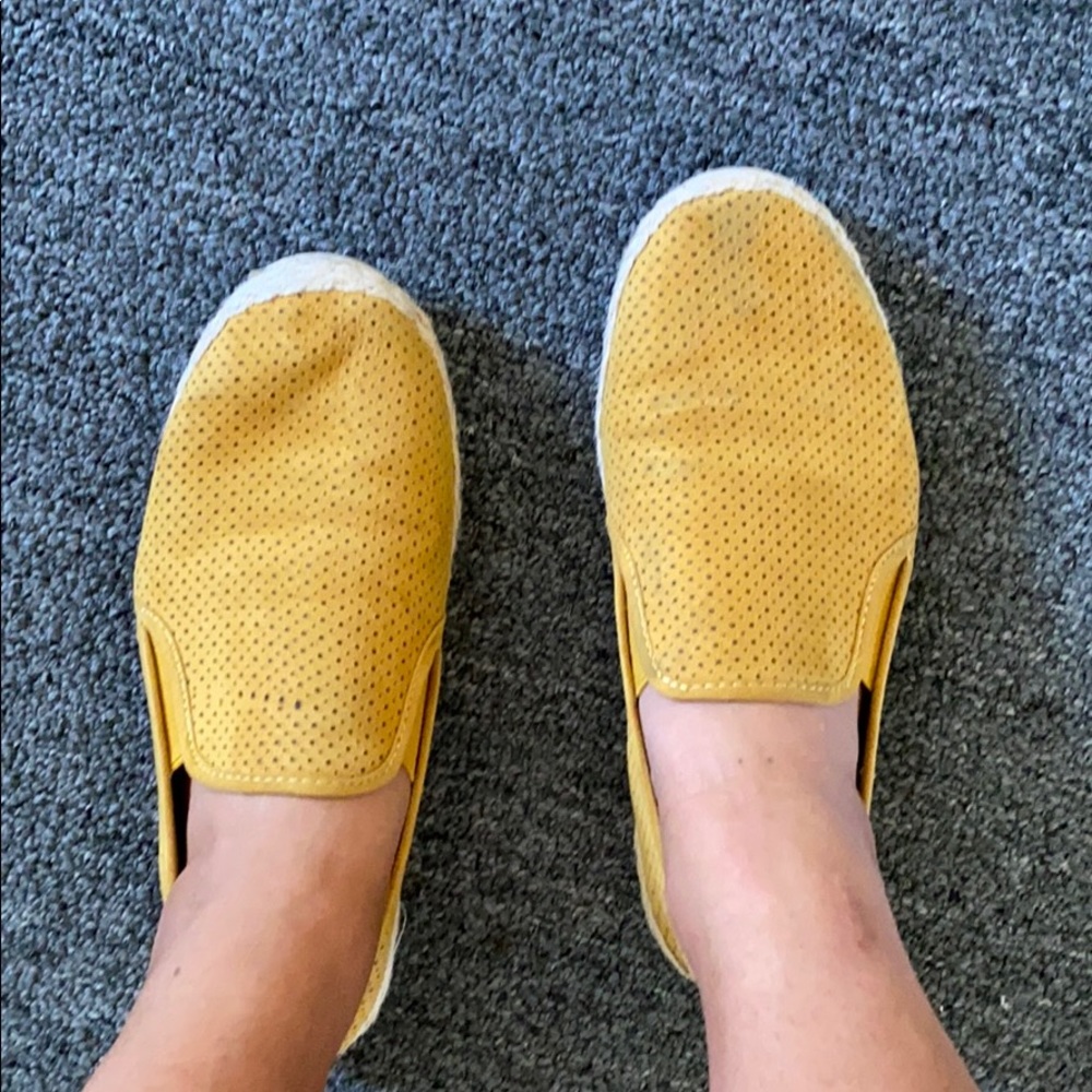 Yellow slip on shoes